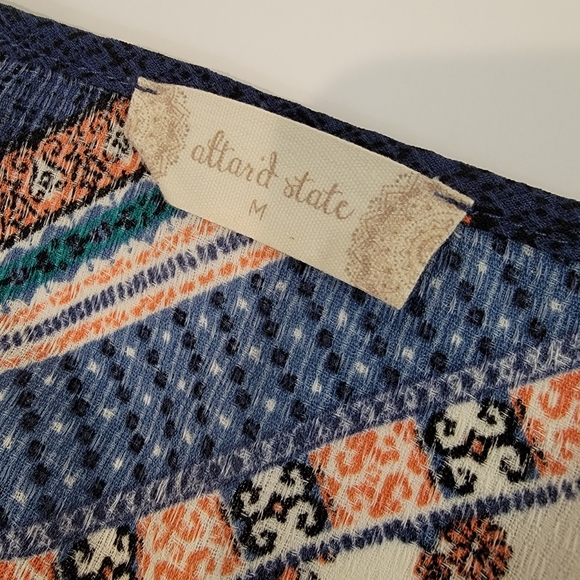 Altar'd State Boho Bell Sleeve Waist Tie Button Up Shirt Medium - Picture 12 of 12